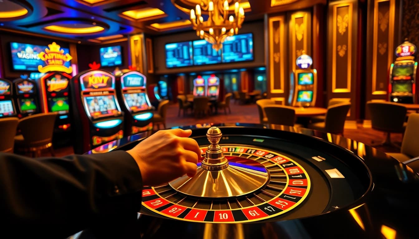 Experience rút tiền s8 as players engage in exciting casino action with vibrant roulette and poker.