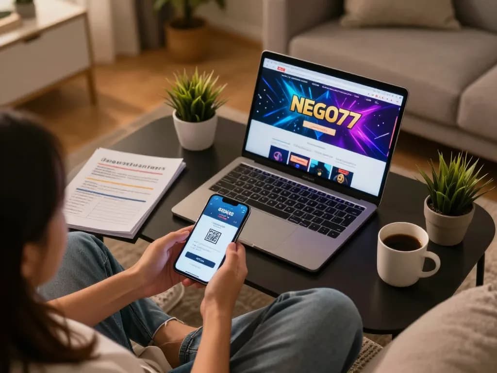 Engage with nego77 through a dynamic online gaming setup featuring QRIS deposits and strategy notes.