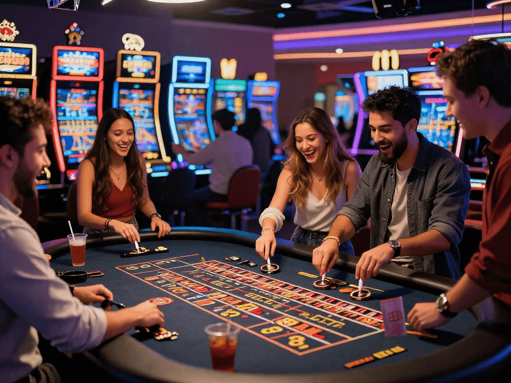Akses permainan toto slot yang menyenangkan dari RATUTOGEL di kasino dengan suasana ceria.