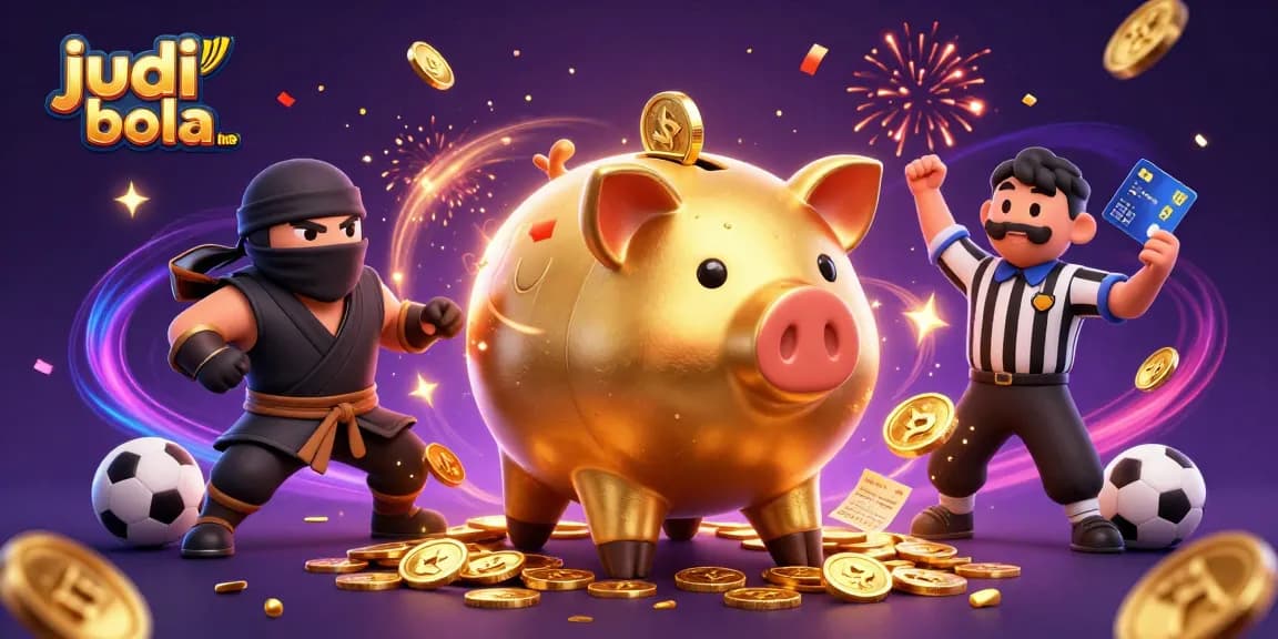 Engage in judi bola online with a vibrant sports betting scene featuring dynamic characters.