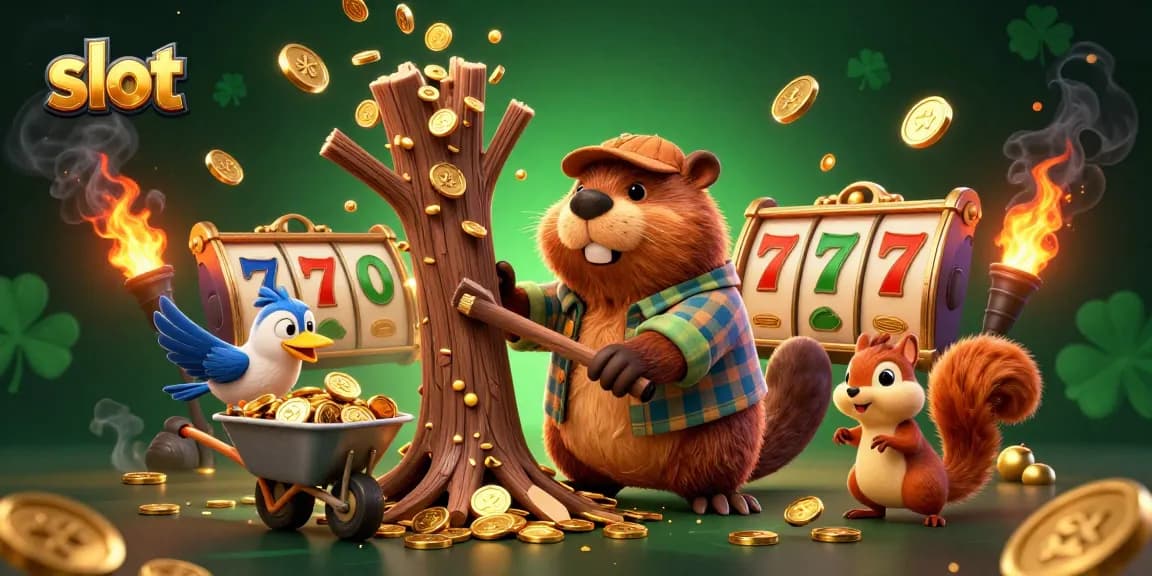 Spin the slot reels with lively 3D cartoon characters collecting coins in an enchanting scene.