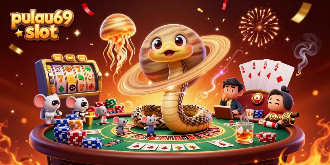 Engage with pulau69 slot featuring a 3D Saturn ring snake as a roulette wheel and astronaut mice betting.