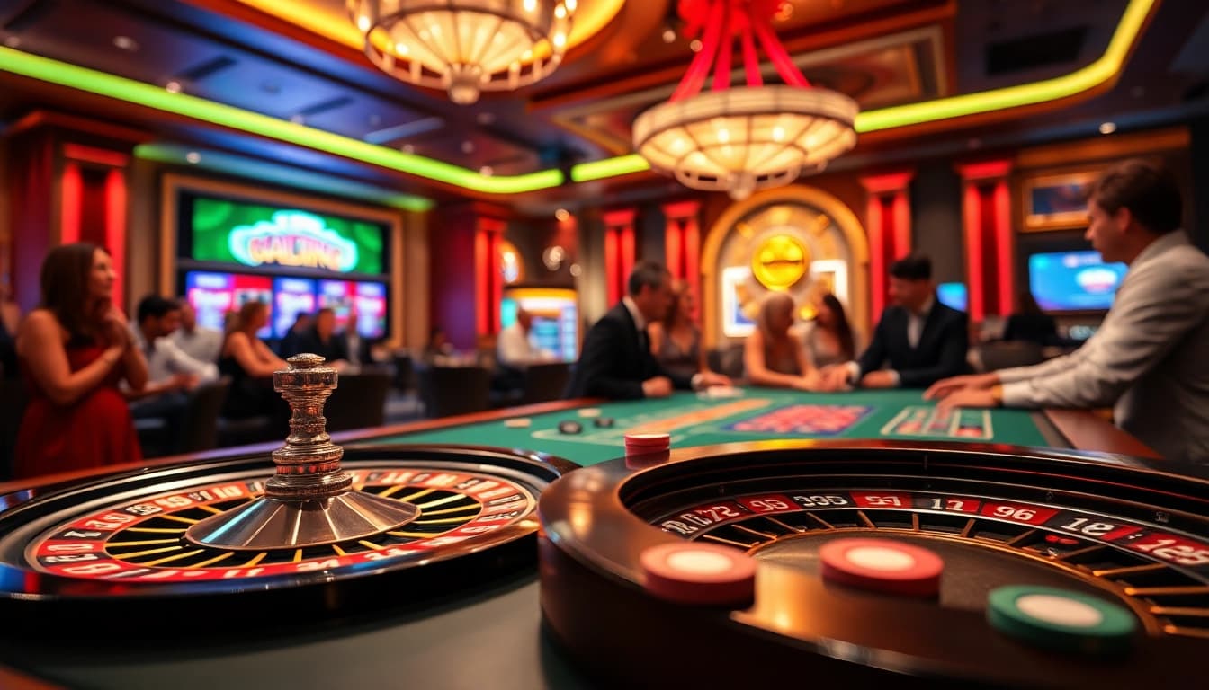 Nemo69 menghadirkan suasana kasino yang mendebarkan dengan meja poker dan roda roulette yang berwarna-warni.