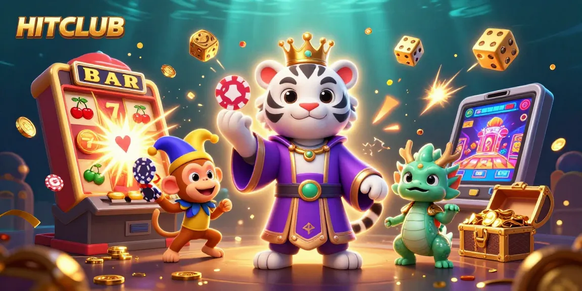 Experience HITCLUB's vibrant 3D casino world with jackpot excitement and fun characters.