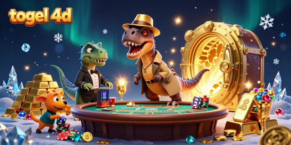 Engage in thrilling gameplay as the velociraptor card counter navigates the casino world in togel 4d adventures.