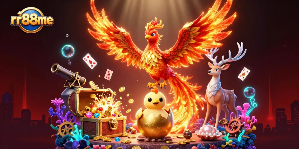 Experience thrilling gameplay with the fiery energy of rr88me in this vibrant 3D casino scene.