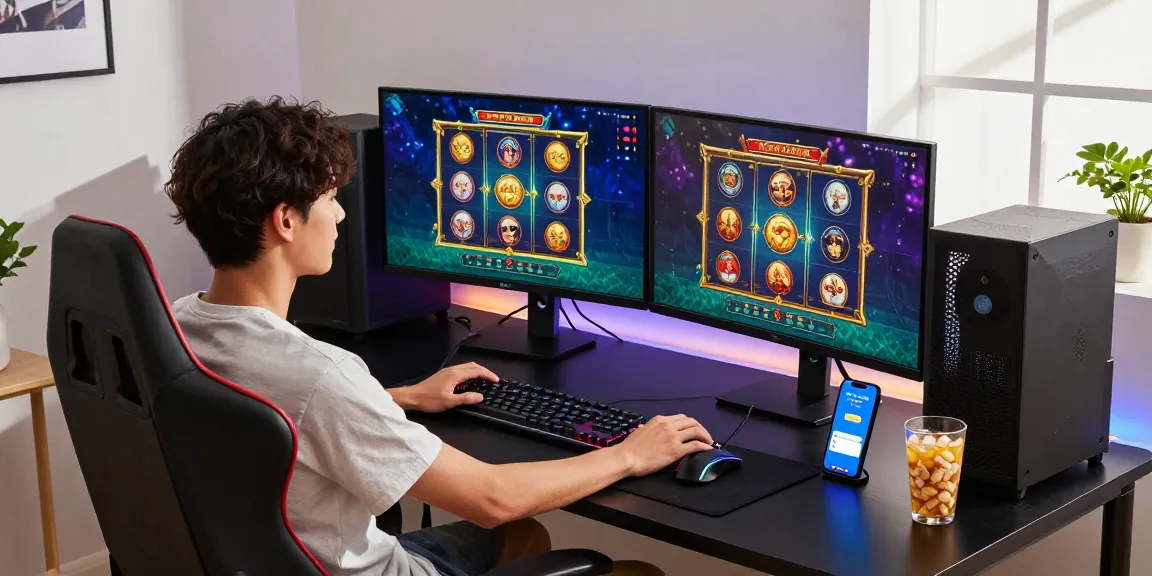 Pengalaman bermain slot depo 5k dalam suasana permainan online, dengan grafik yang menarik di monitor.