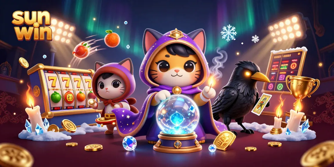 Join the fun with sun win and win big in this vibrant slot-themed casino scene!