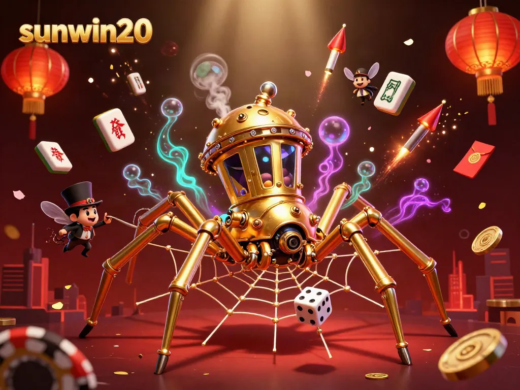 Experience the thrill of sunwin20 with vibrant casino elements and animated characters in a dynamic 3D scene.