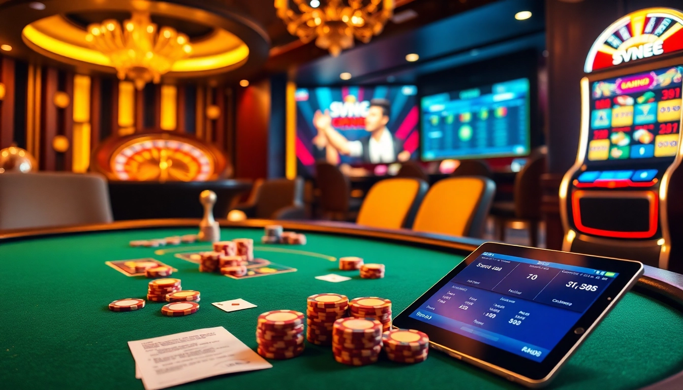 Engaged players enjoying the thrilling Sv66 bet experience at an upscale casino table.
