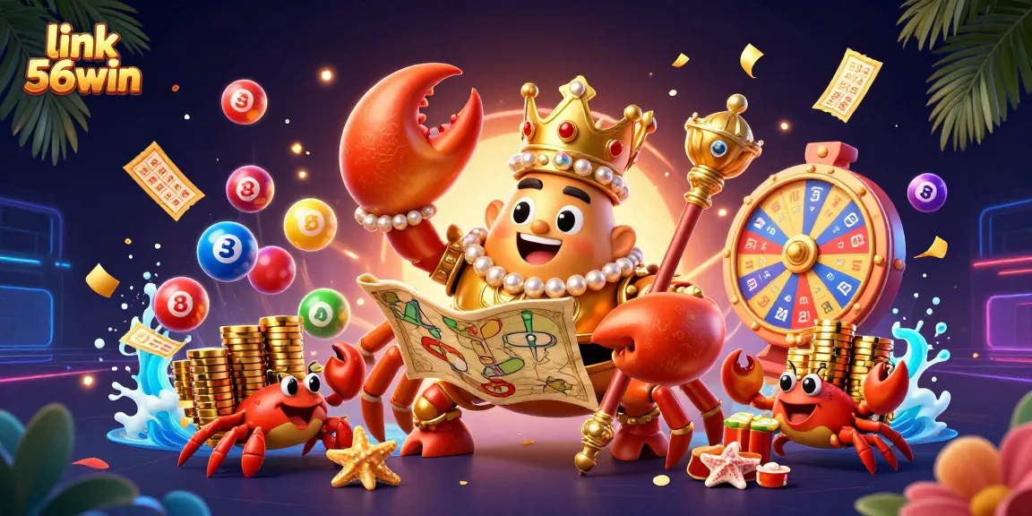 Engage with exciting opportunities at link 56win featuring a majestic crab emperor with lottery elements