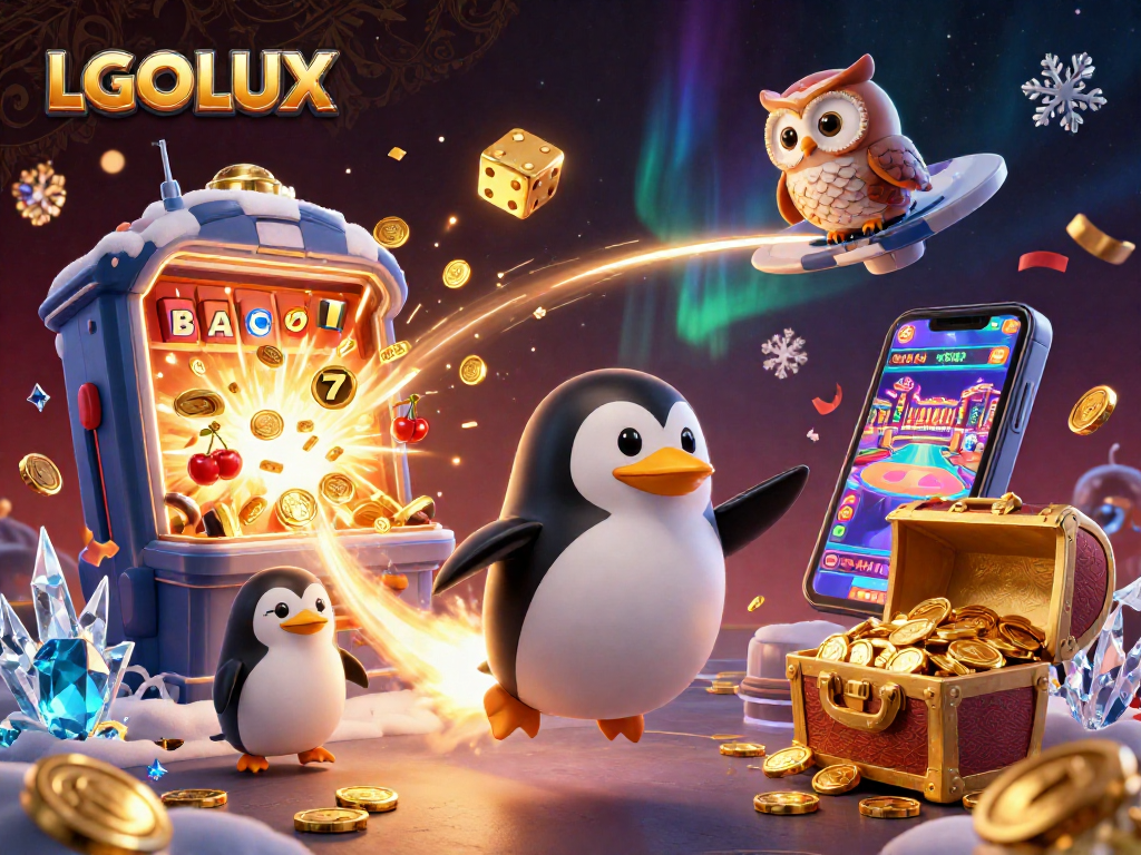 Experience unforgettable excitement with LGOLUX in this dynamic casino-themed illustration