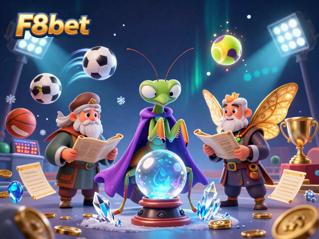 Engage in exciting gaming with F8bet, featuring dynamic 3D characters and vibrant casino elements.