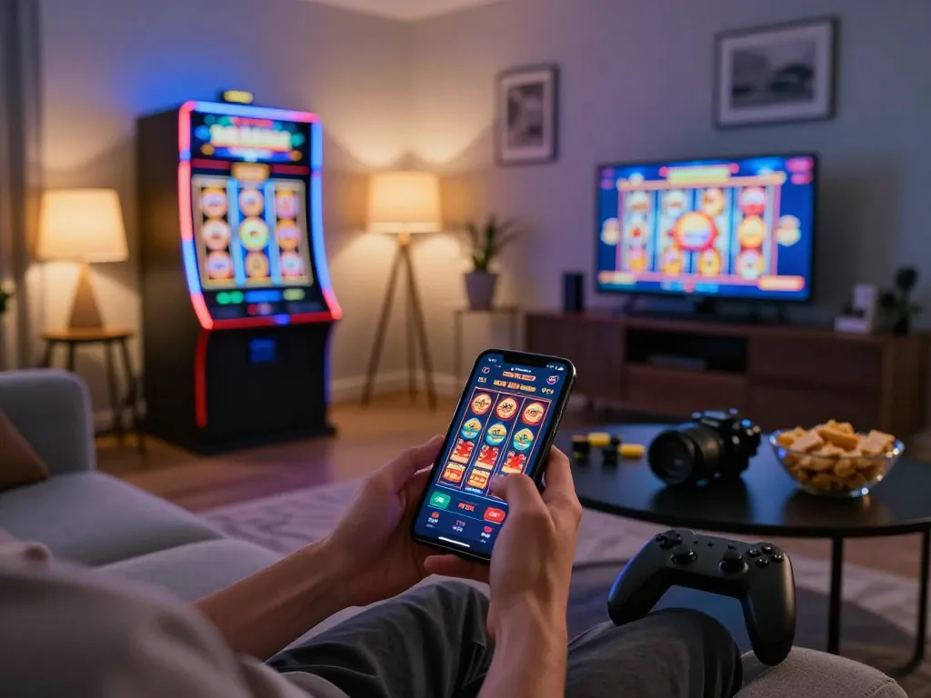 Engaging in online gameplay with UG DEWA casino app showcasing vibrant slots and exciting winning moments.