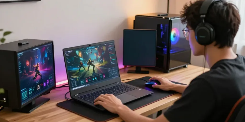 Permainan online di platform harum4d dengan pemain antusias di rumah