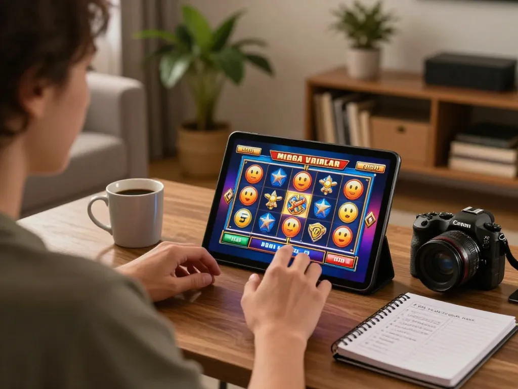 Permainan yang menarik pada permainan mega slot di lingkungan rumah yang nyaman dengan elemen strategis yang terlihat.
