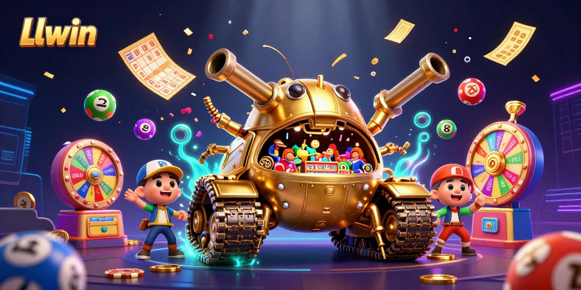 Experience thrilling action at Llwin's vibrant casino with dynamic lottery balls and golden prizes.