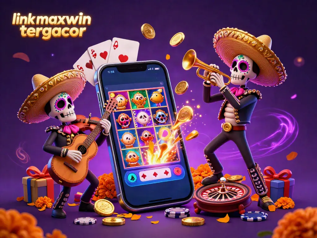 Experience dynamic gaming with colorful Dia de los Muertos mariachi band around the link maxwin tergacor slot game.