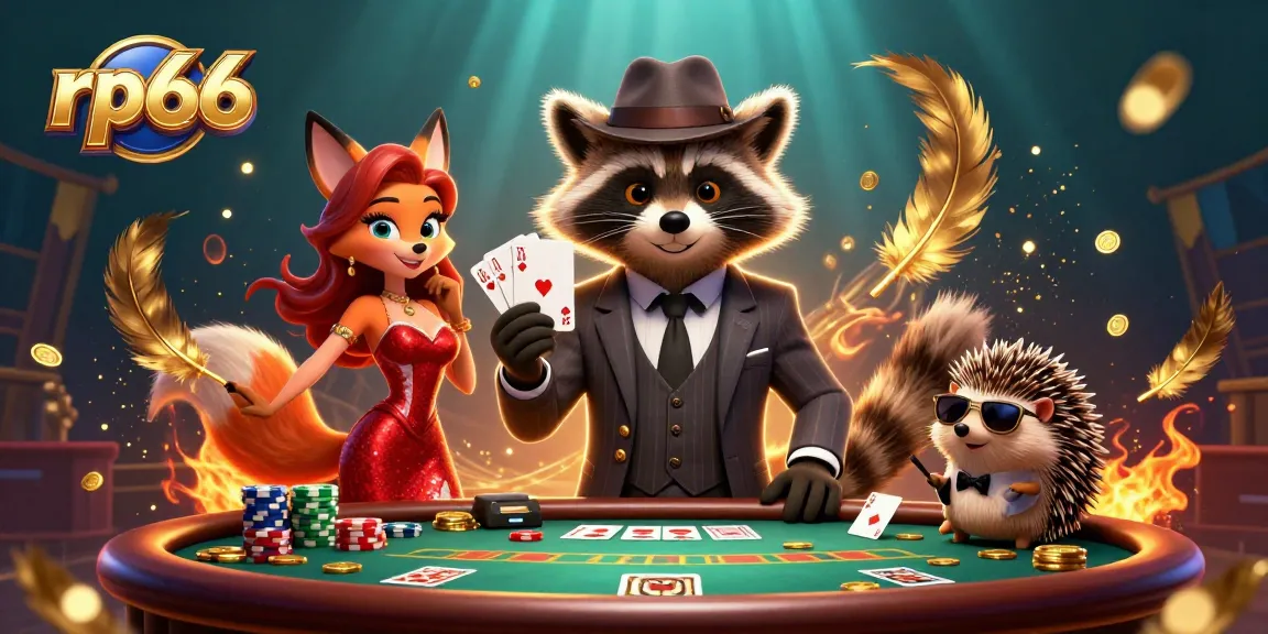 Experience the thrill of rp66 poker with this vibrant 3D illustration featuring charming characters.