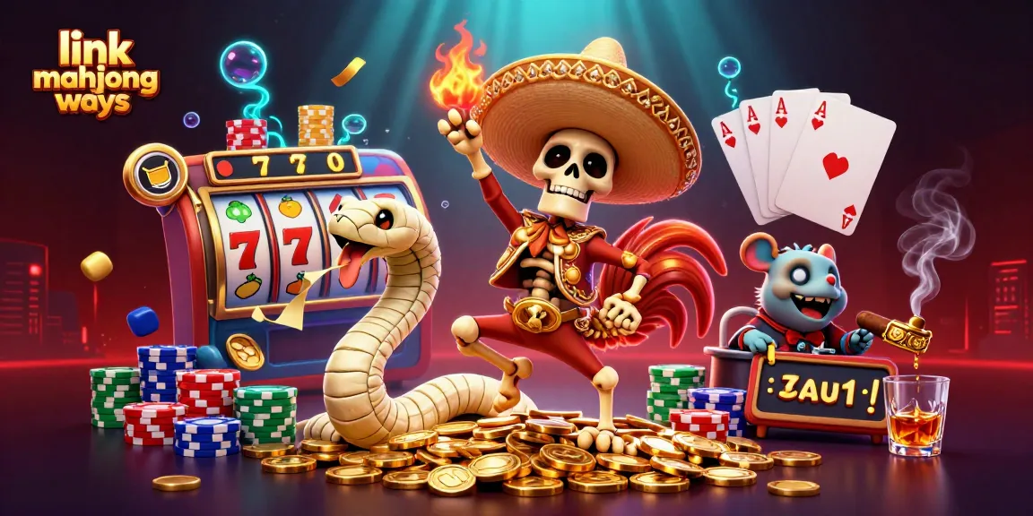Experience the excitement of link mahjong ways with vibrant casino characters in a dynamic 3D scene.