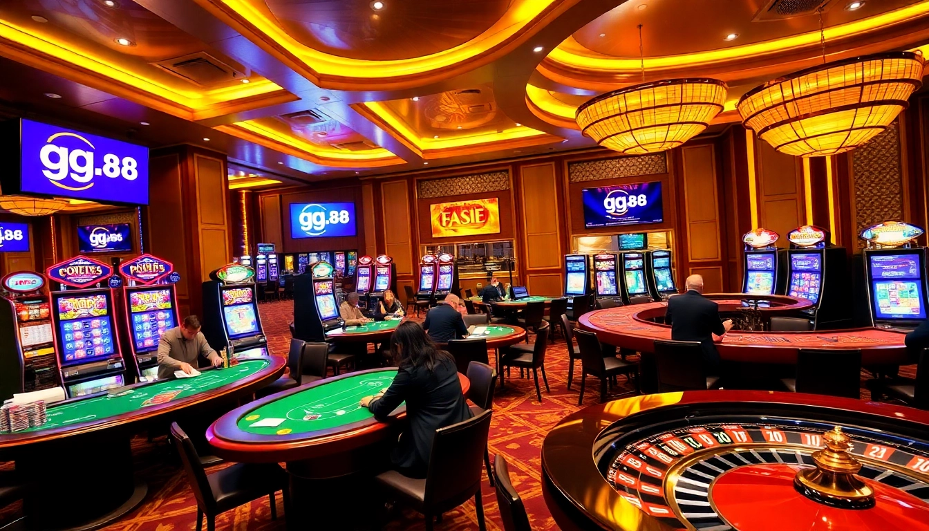 Experience the thrill of gambling at gg.88 with vibrant casino tables and exciting slot machines.