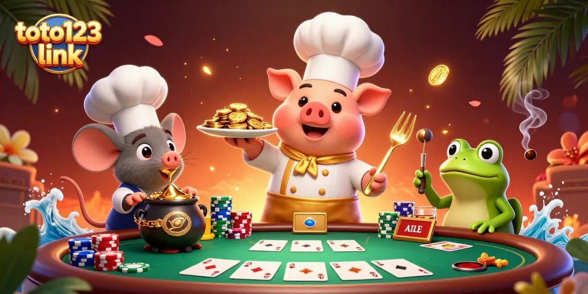 Experience thrilling gaming vibes with the toto123 link showcasing gold coins and poker excitement.