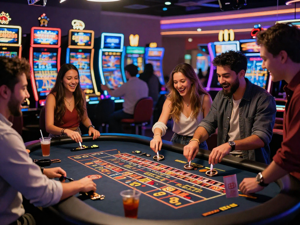 Akses permainan toto slot yang menyenangkan dari RATUTOGEL di kasino dengan suasana ceria.