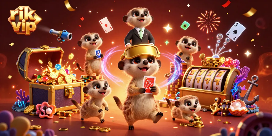 Experience rik vip extraordinary casino adventures with playful meerkats in a vibrant gambling scene.