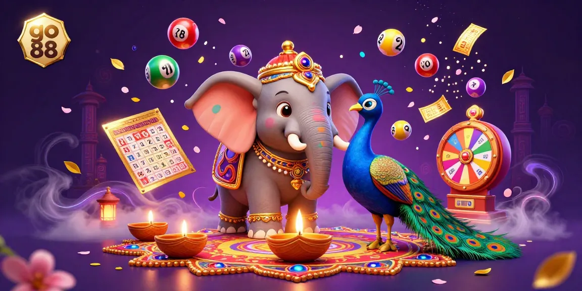 Spin the go 88 lottery wheel, revealing vibrant colors and shining prizes in this dynamic scene.