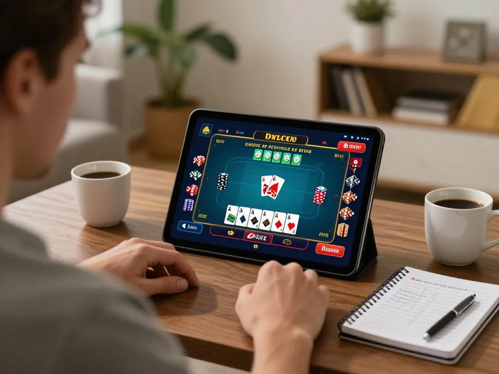 KADAL 778 player strategizing in a cozy home environment while engaged in online poker.
