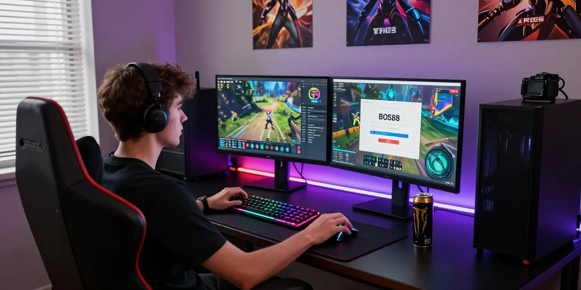 Proses login BOS88 dengan tampilan menarik dan suasana gaming yang energik