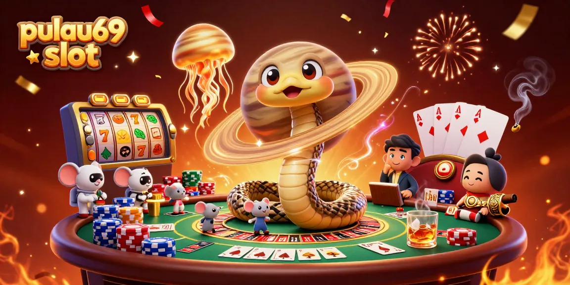 Engage with pulau69 slot featuring a 3D Saturn ring snake as a roulette wheel and astronaut mice betting.