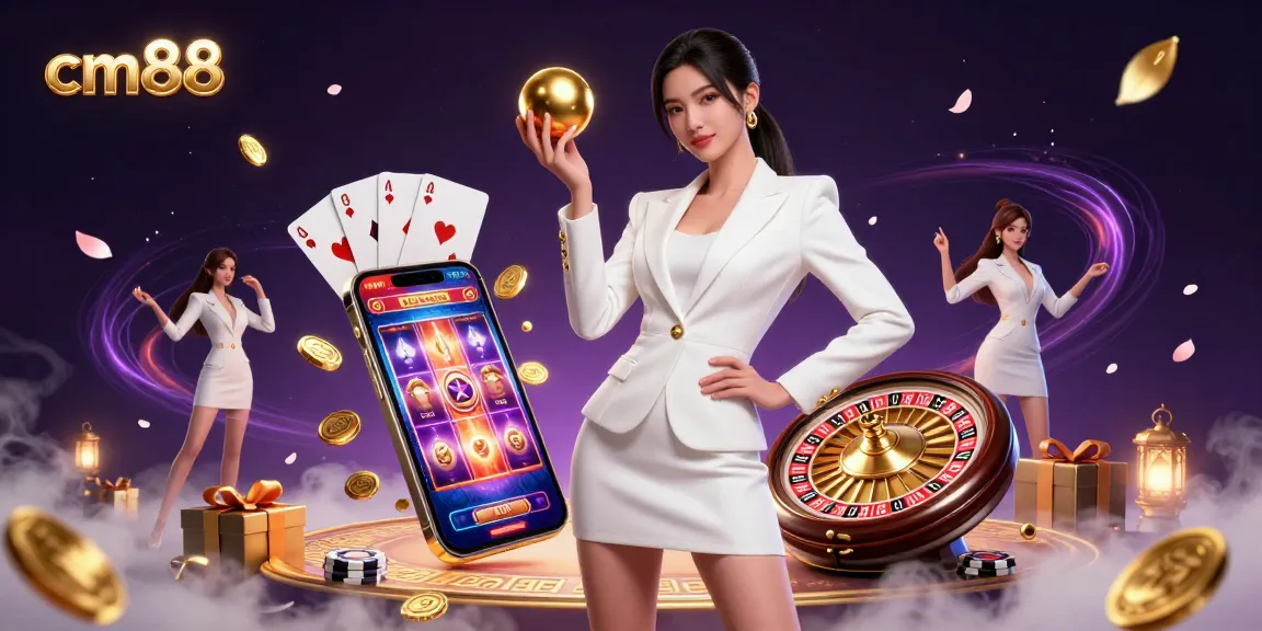 Experience winning strategies at cm88 where a confident dealer holds a golden roulette ball amid casino elements.
