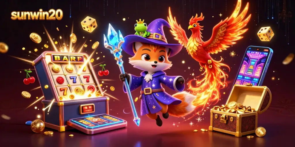 Engage with sunwin20’s vibrant slots and gaming atmosphere vividly illustrated.