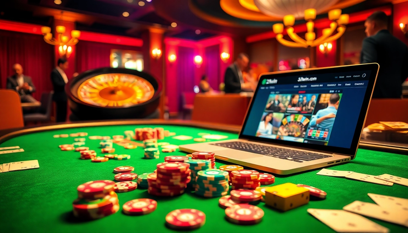 Experience the thrilling world of 32win.com with poker chips and casino gaming action.