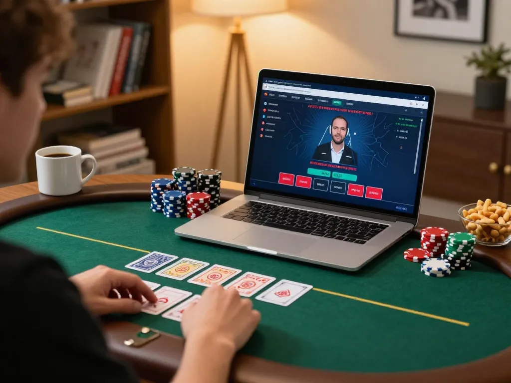 Engaging online poker gameplay experience with 789bet, showcasing strategic decisions and virtual chips.