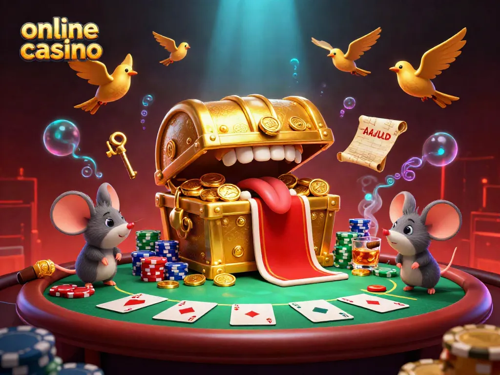 Experience an exciting online casino scene with vibrant characters and gameplay elements.