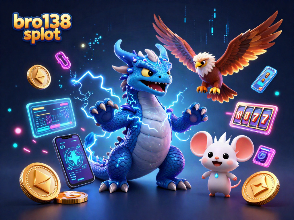 Experience the excitement of bro138 slot with dynamic characters and vibrant visuals in this 3D illustration.