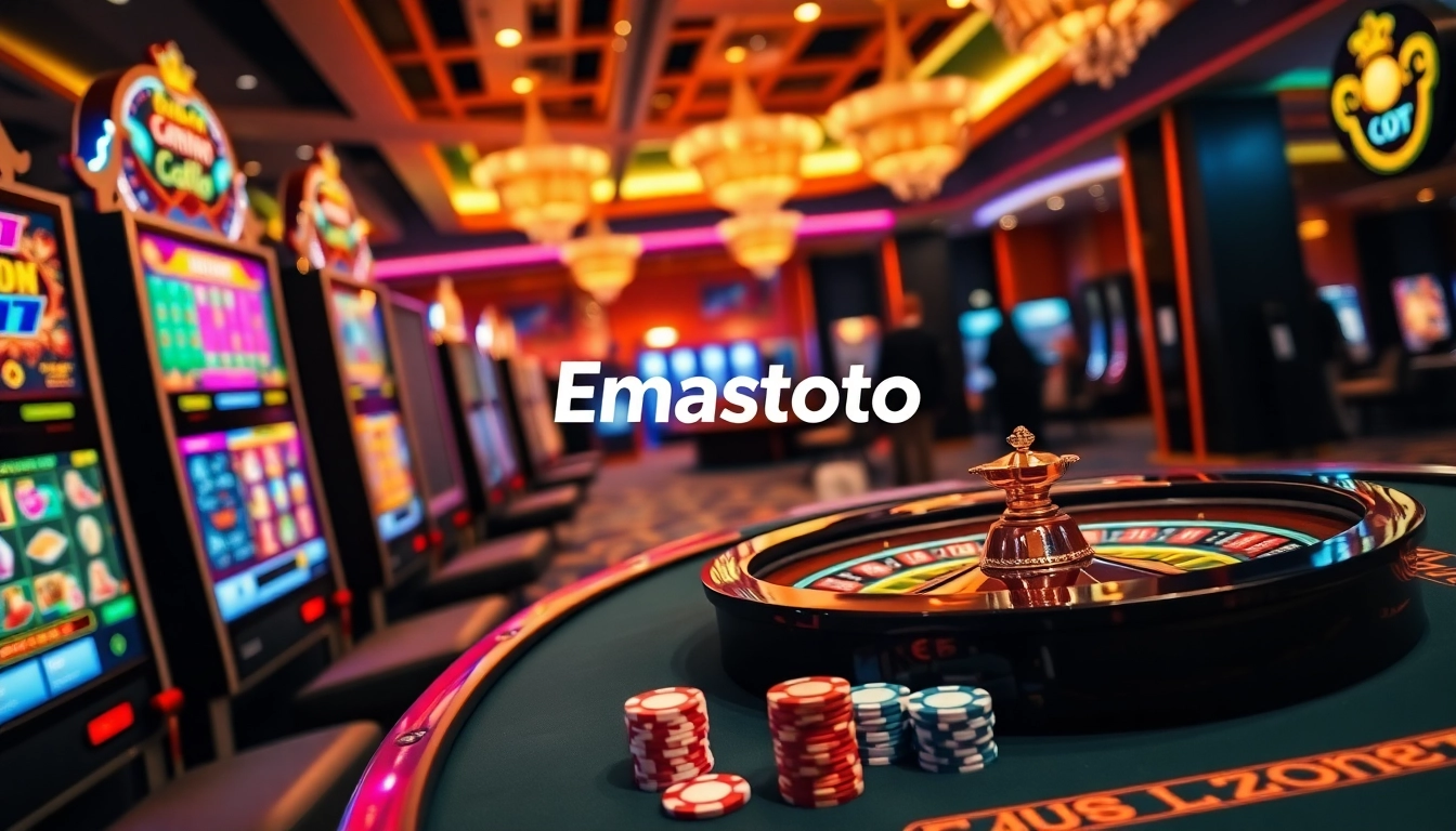 Pemain menikmati permainan seru di kasino online Emastoto dengan mesin slot yang menarik.