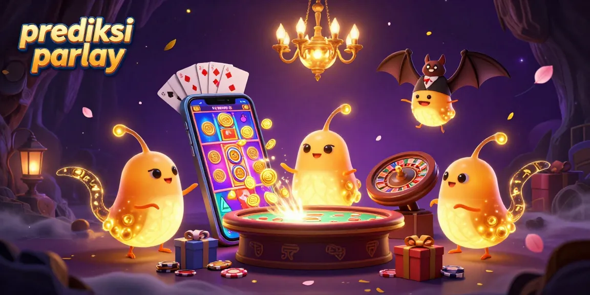 Experience the excitement of prediksi parlay with vibrant glowworms illuminating a lively casino scene