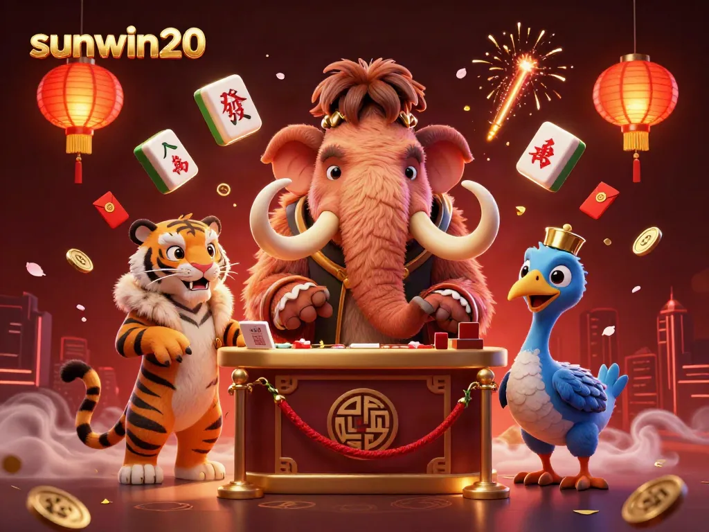 Engage with sunwin20 as a VIP guest enjoys casino adventures alongside a woolly mammoth bouncer.