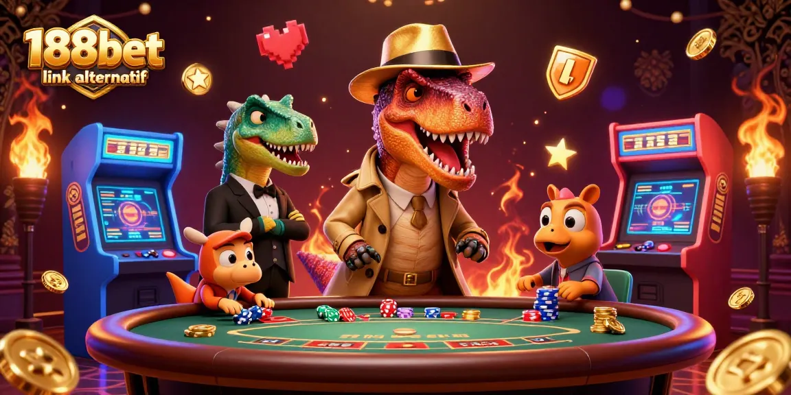 Taruhan strategis di kasino dengan 188bet link alternatif dan karakter unik seperti velociraptor dan stegosaurus.
