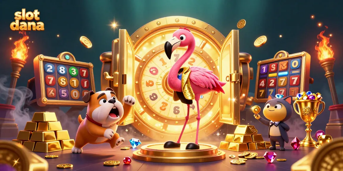Engage in thrilling slot dana games with vibrant prizes and dynamic characters in a captivating casino scene.