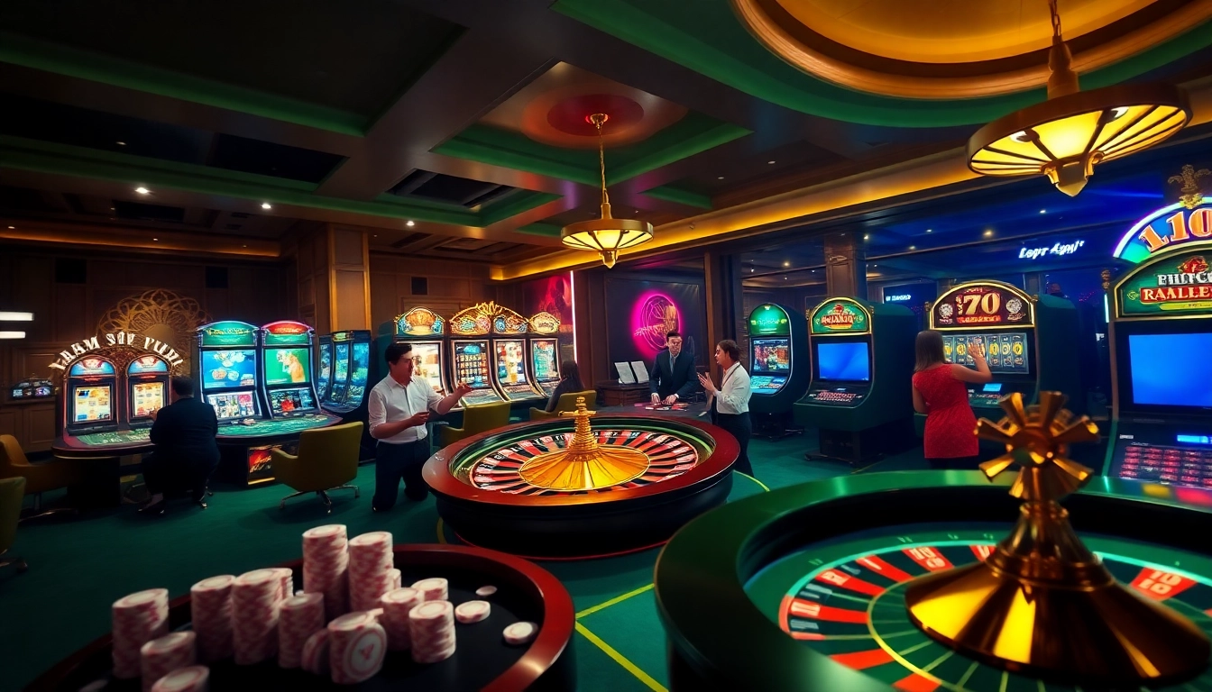 Experience the excitement of Nhà cái 78Win with an elegant online casino scene showcasing vibrant games.