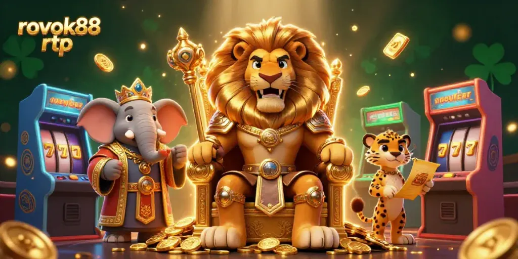 Permainan slot gacor di rokok88 rtp dengan slot mesin yang berkilauan dan karakter menarik.