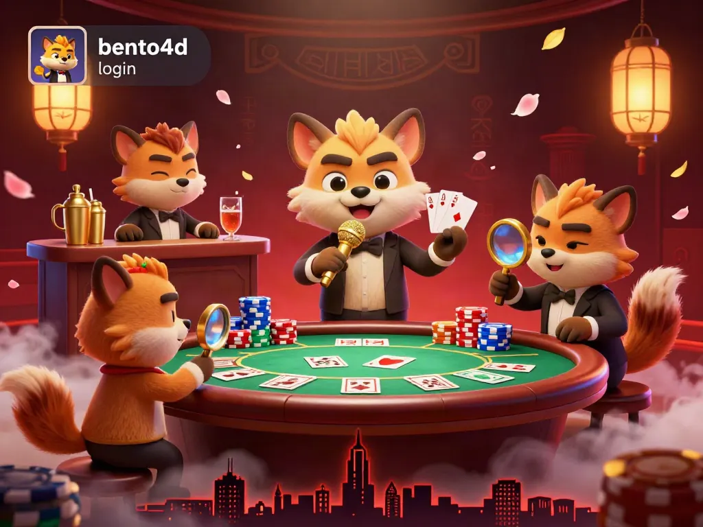 Engage with bento4d login through a lively 3D illustration of hyenas running a comedy casino club.