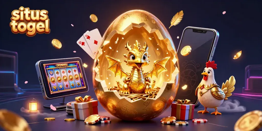 Gambarlah aksi menarik di situs togel dengan naga emas dan chip poker yang berkilau.