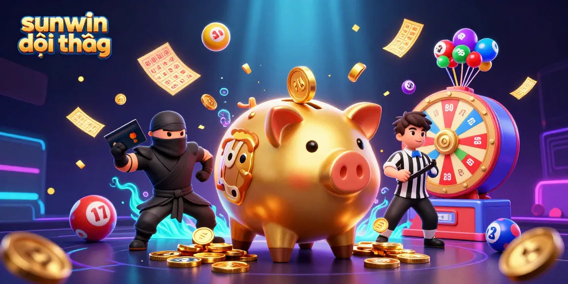 Experience sunwin đổi thưởng with vibrant animated casino characters celebrating lottery wins!