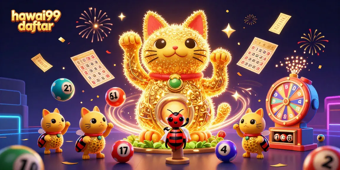 Experience the excitement of hawai99 daftar with a vibrant lucky cat and casino elements.