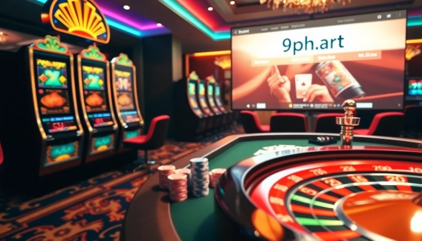 Experience the thrill of online gaming at 9ph.art with vibrant casino visuals.